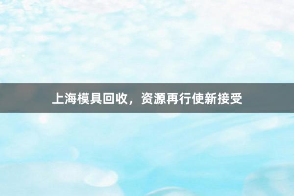 上海模具回收,资源再行使新接受